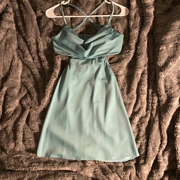 Aqua mini cut out dress, s - Picture 1 of 6